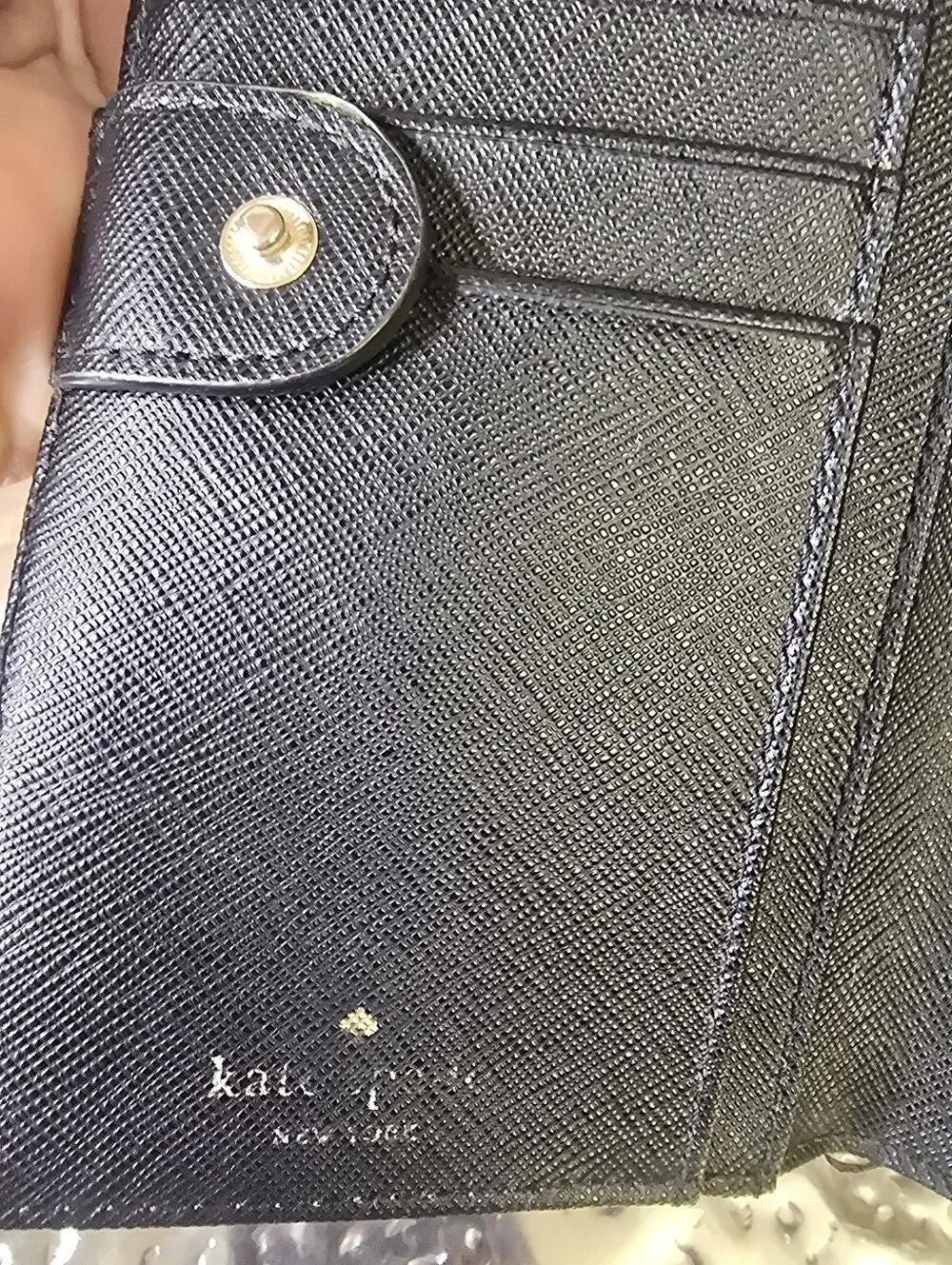 Kate Spade Black Blush Floral Continental Wallet Zip Pocket